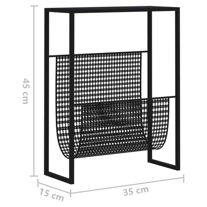 Magasinhylle svart 35x15x45 cm stål