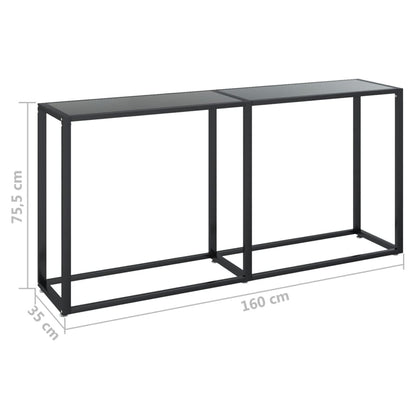 Avlastningsbord Konsollbord Svart 160x35x75,5 cm herdet glass