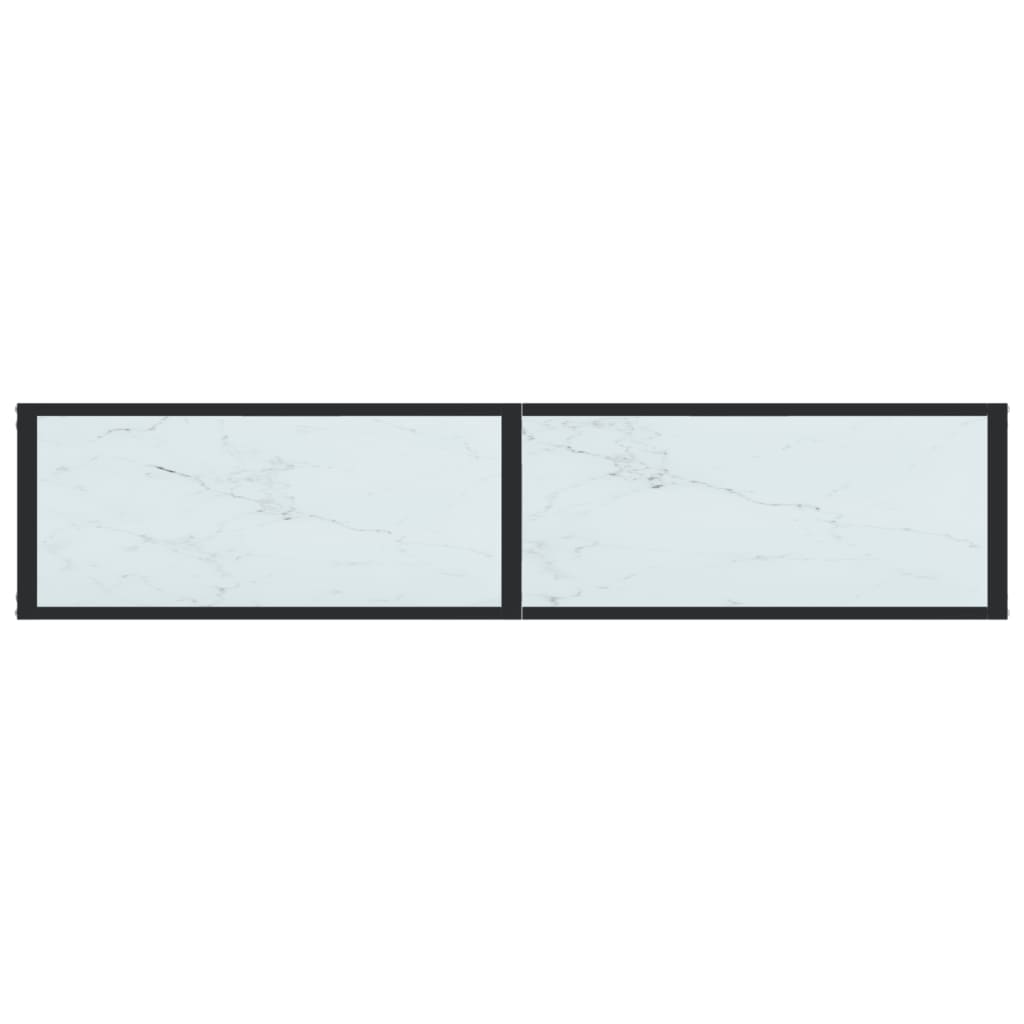 Avlastningsbord Konsollbord DIV. Hvit marmor 160x35x75,5 cm herdet glass