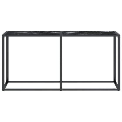 Avlastningsbord Konsollbord DIV. Svart marmor 160x35x75,5 cm herdet glass