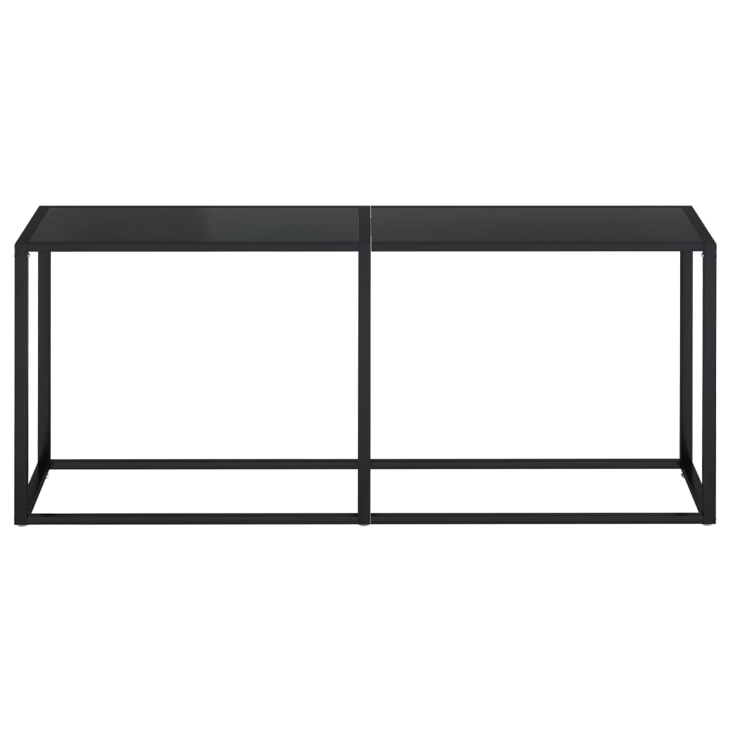 Avlastningsbord Konsollbord Svart 180x35x75,5 cm herdet glass