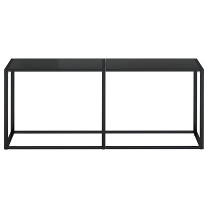 Avlastningsbord Konsollbord Svart 180x35x75,5 cm herdet glass