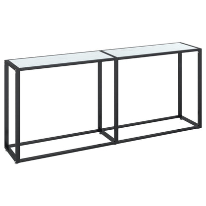 Avlastningsbord Konsollbord DIV. Hvit marmor 180x35x75,5 cm herdet glass