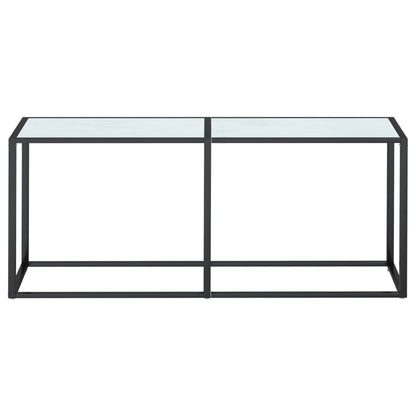 Avlastningsbord Konsollbord DIV. Hvit marmor 180x35x75,5 cm herdet glass
