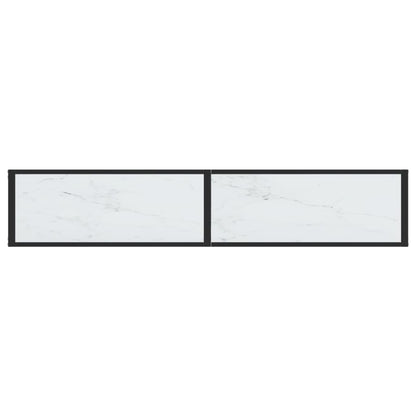 Avlastningsbord Konsollbord DIV. Hvit marmor 180x35x75,5 cm herdet glass