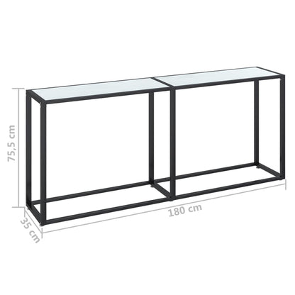 Avlastningsbord Konsollbord DIV. Hvit marmor 180x35x75,5 cm herdet glass
