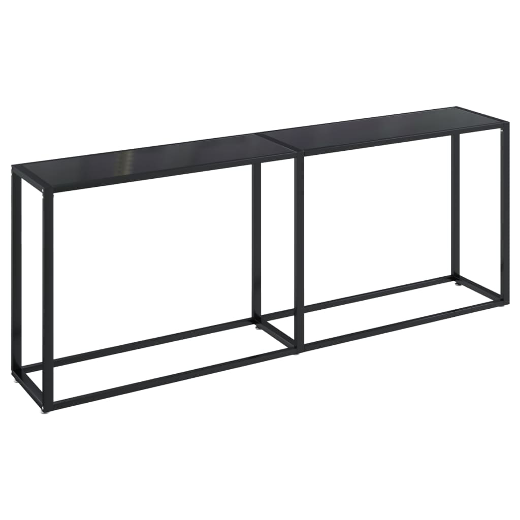 Avlastningsbord Konsollbord Svart 200x35x75,5 cm herdet glass