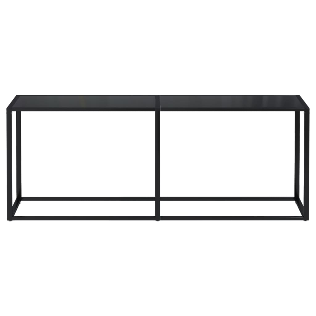 Avlastningsbord Konsollbord Svart 200x35x75,5 cm herdet glass