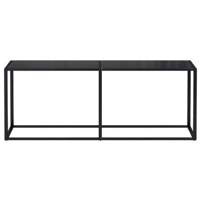 Avlastningsbord Konsollbord Svart 200x35x75,5 cm herdet glass