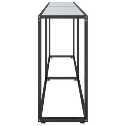 Avlastningsbord Konsollbord DIV. Hvit marmor 220x35x75,5 cm herdet glass