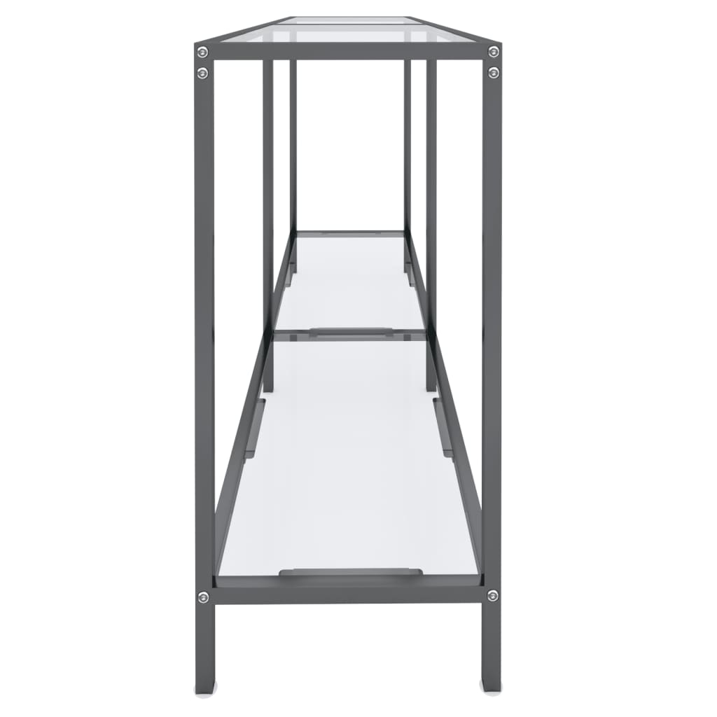 Avlastningsbord Konsollbord DIV. gjennomsiktig 140x35x75,5 cm herdet glass