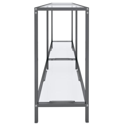 Avlastningsbord Konsollbord DIV. gjennomsiktig 140x35x75,5 cm herdet glass