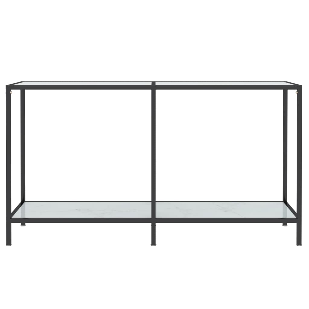 Avlastningsbord Konsollbord Hvit 140x35x75,5 cm herdet glass