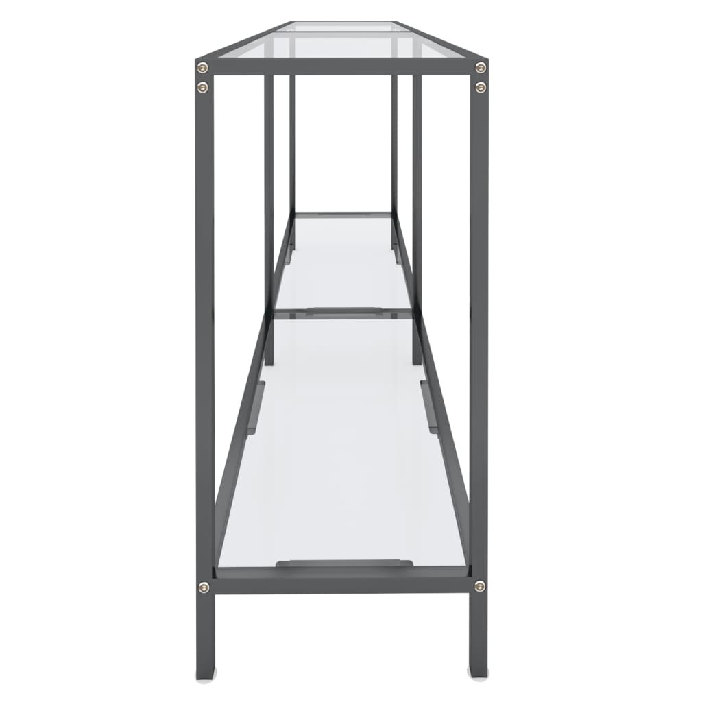 Avlastningsbord Konsollbord DIV. gjennomsiktig 160x35x75,5 cm herdet glass