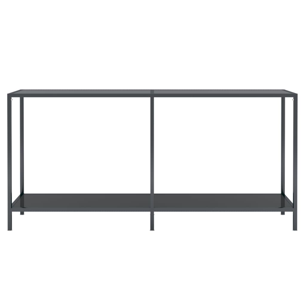 Avlastningsbord Konsollbord Svart 160x35x75,5 cm herdet glass