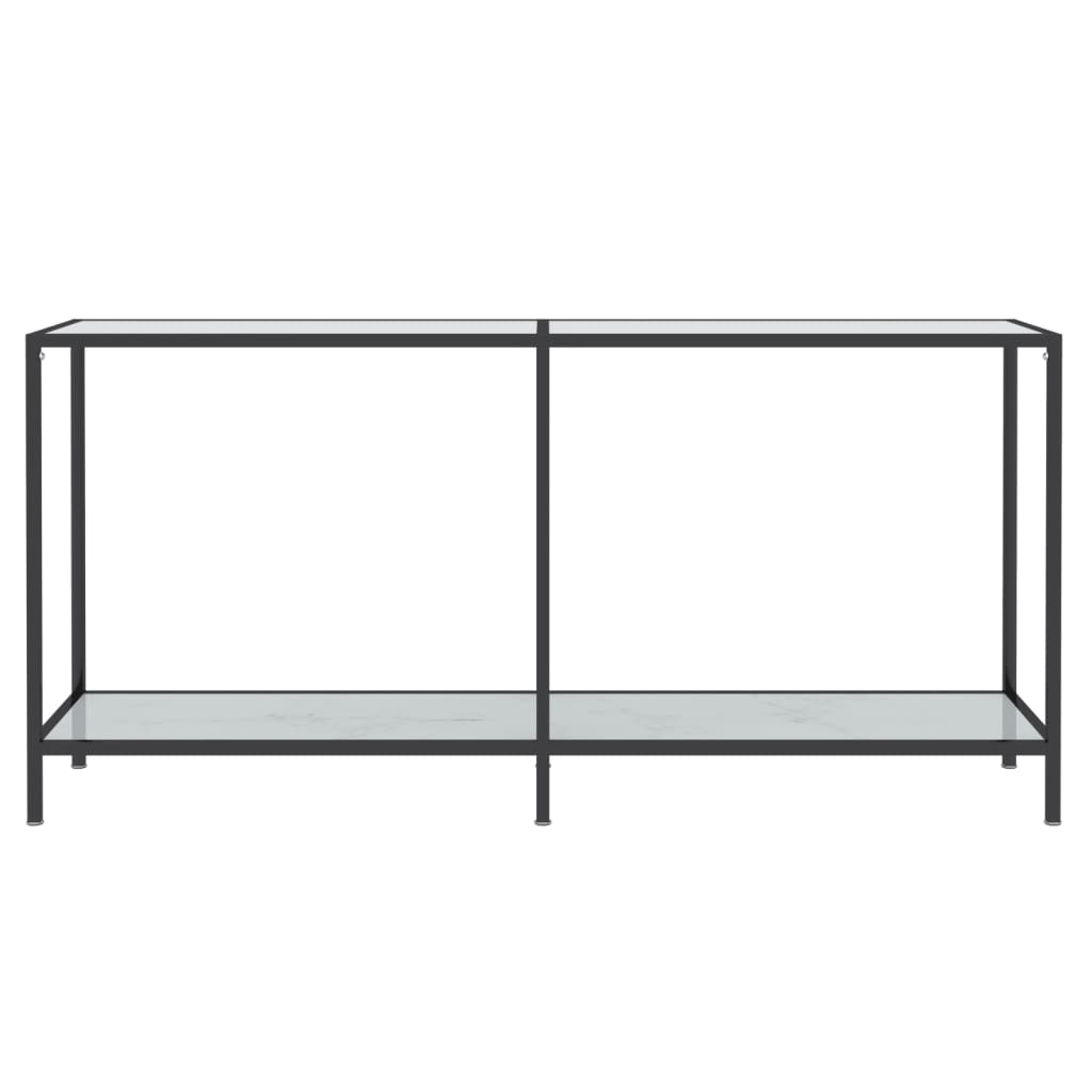 Avlastningsbord Konsollbord Hvit 160x35x75,5 cm herdet glass