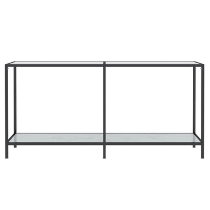 Avlastningsbord Konsollbord Hvit 160x35x75,5 cm herdet glass
