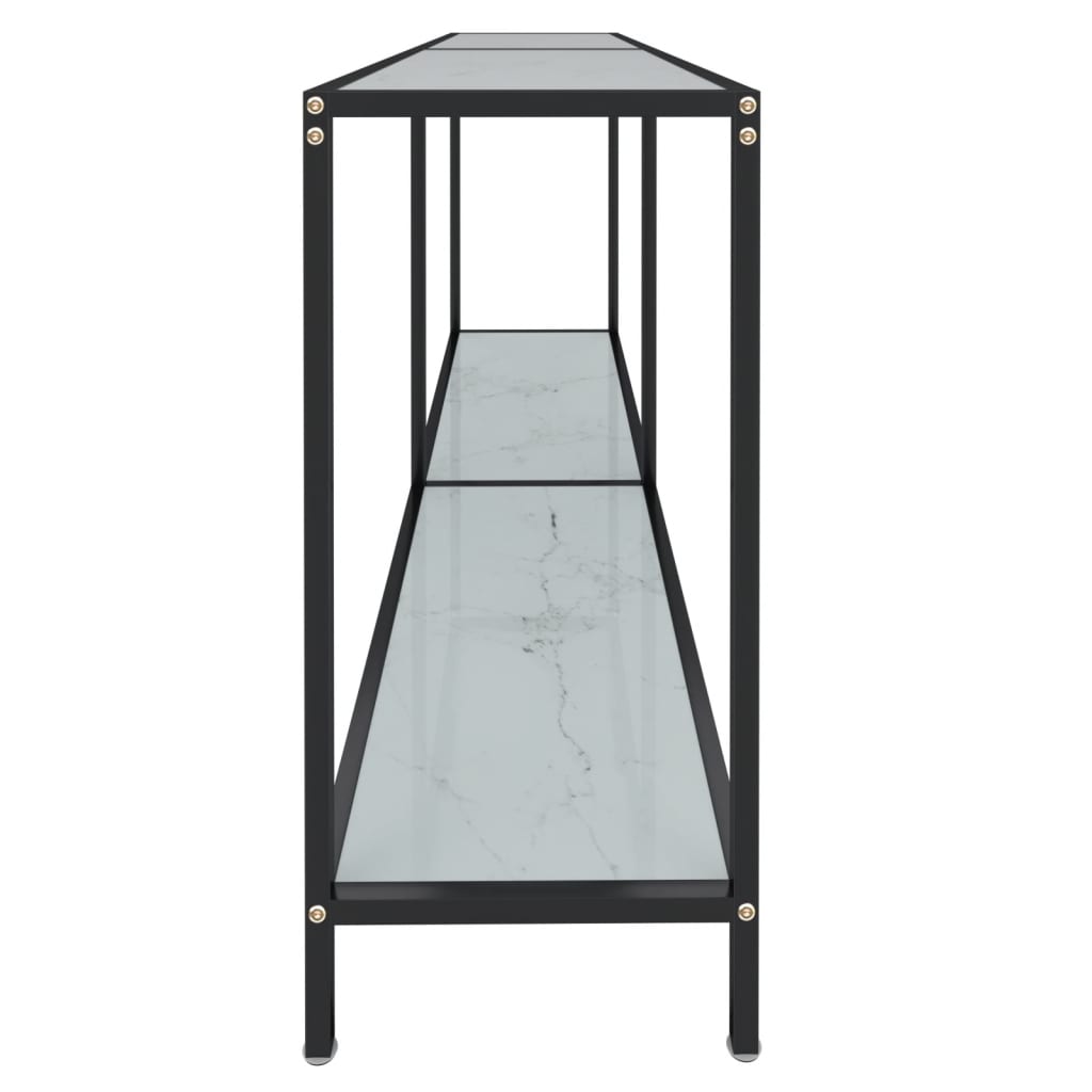 Avlastningsbord Konsollbord Hvit 160x35x75,5 cm herdet glass