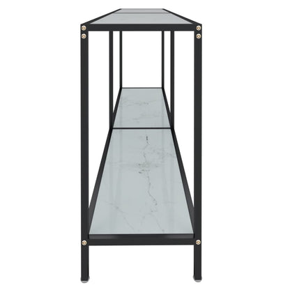 Avlastningsbord Konsollbord Hvit 160x35x75,5 cm herdet glass