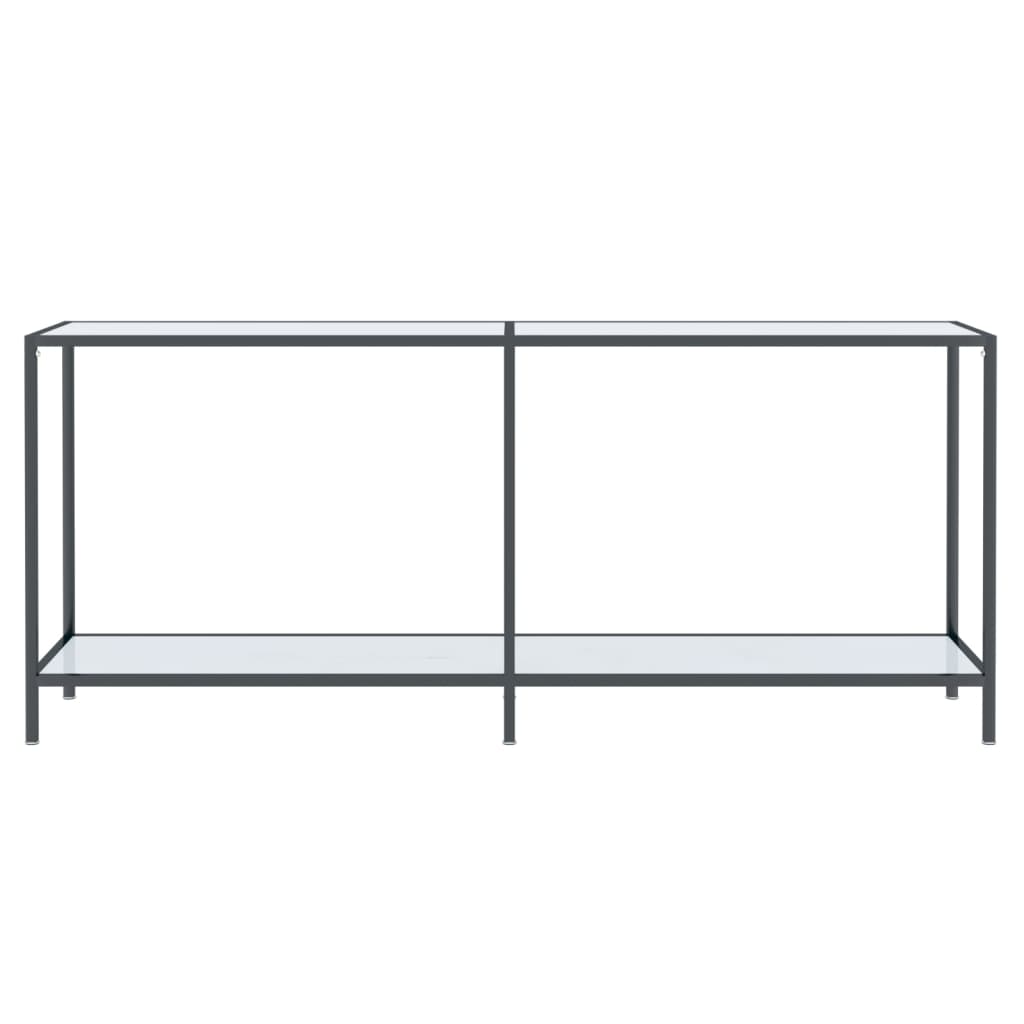 Avlastningsbord Konsollbord Hvit 180x35x75,5 cm herdet glass