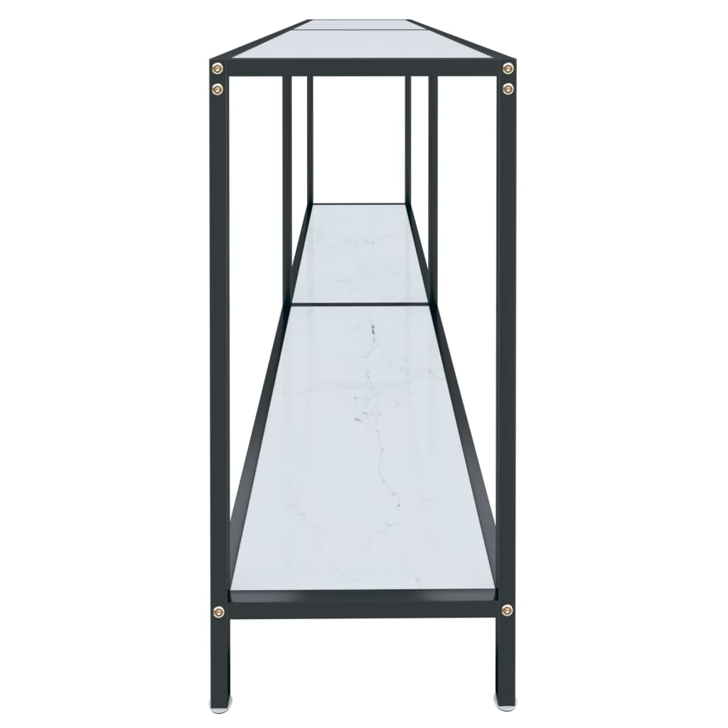 Avlastningsbord Konsollbord Hvit 180x35x75,5 cm herdet glass