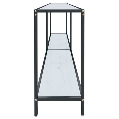 Avlastningsbord Konsollbord Hvit 180x35x75,5 cm herdet glass