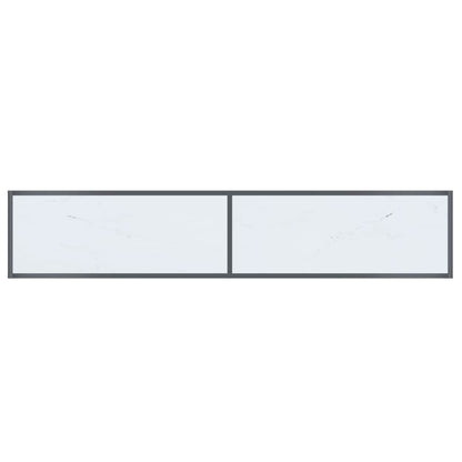Avlastningsbord Konsollbord Hvit 180x35x75,5 cm herdet glass