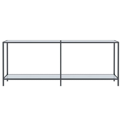 Avlastningsbord Konsollbord Hvit 200x35x75,5 cm herdet glass