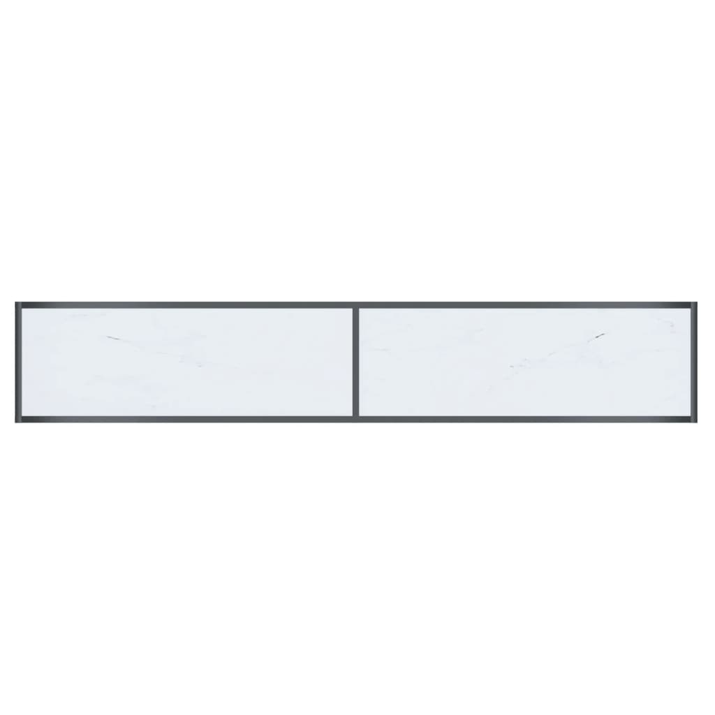 Avlastningsbord Konsollbord Hvit 200x35x75,5 cm herdet glass