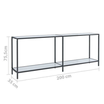 Avlastningsbord Konsollbord Hvit 200x35x75,5 cm herdet glass