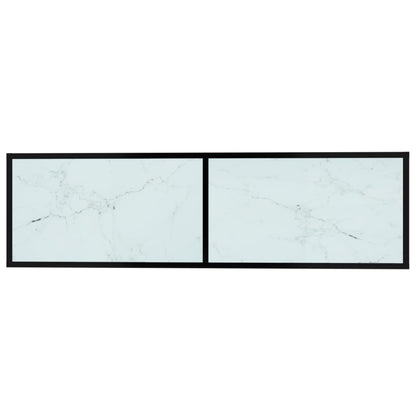 TV-Møbel Hvit TV-benk marmor 140x40x40,5 cm herdet glass