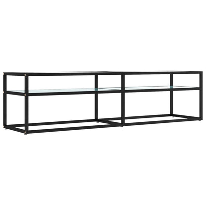 TV-benk hvit marmor 160x40x40,5 cm herdet glass