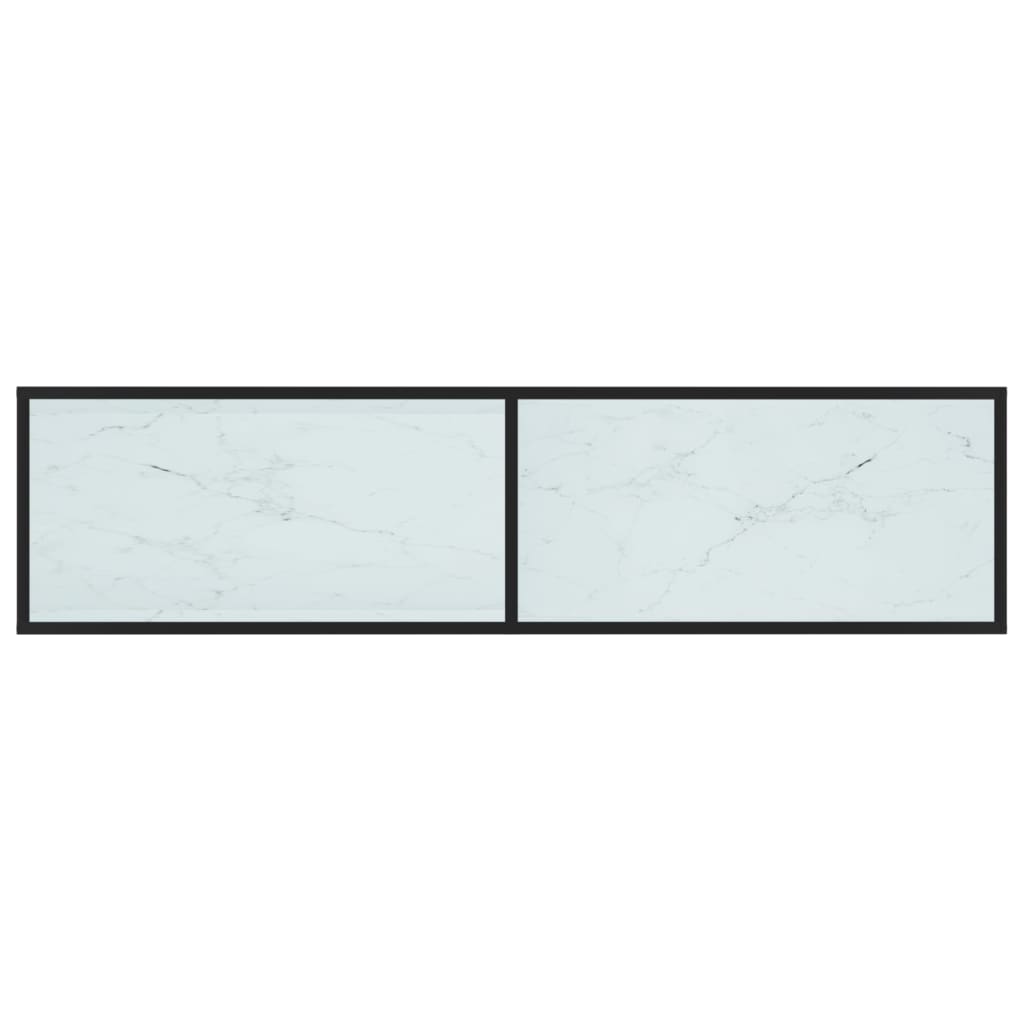 TV-benk hvit marmor 160x40x40,5 cm herdet glass