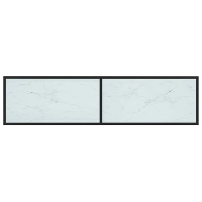 TV-benk hvit marmor 160x40x40,5 cm herdet glass