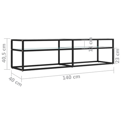 TV-benk hvit marmor 160x40x40,5 cm herdet glass