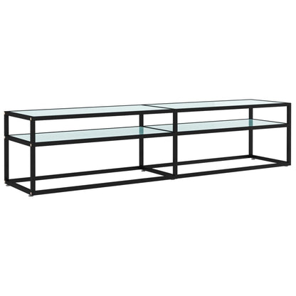 TV-benk hvit marmor 180x40x40,5 cm herdet glass