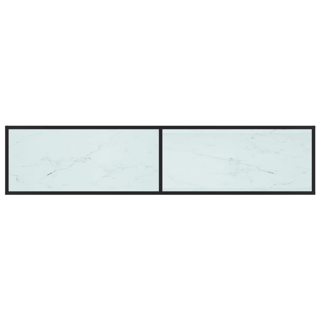 TV-benk hvit marmor 180x40x40,5 cm herdet glass