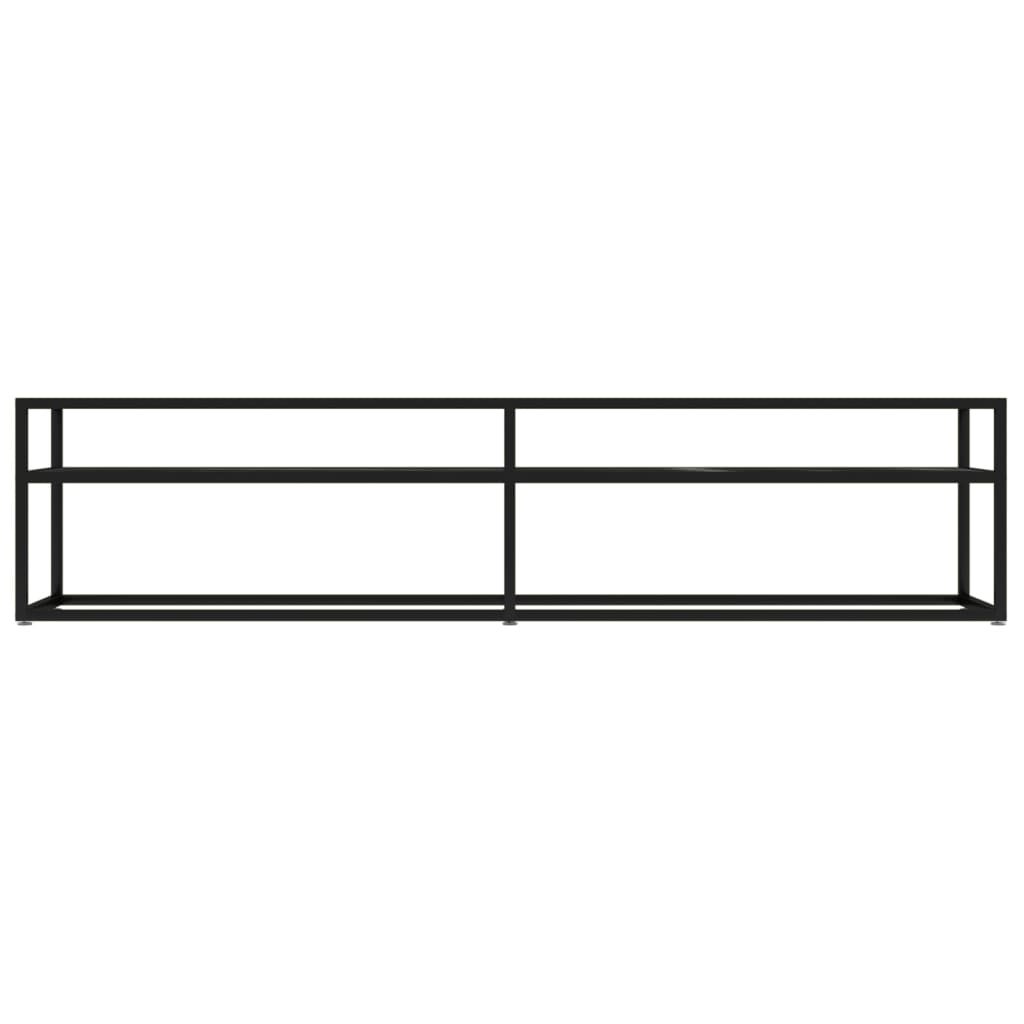 TV-benk svart marmor 180x40x40,5 cm herdet glass