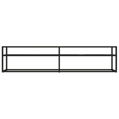 TV-benk svart marmor 180x40x40,5 cm herdet glass