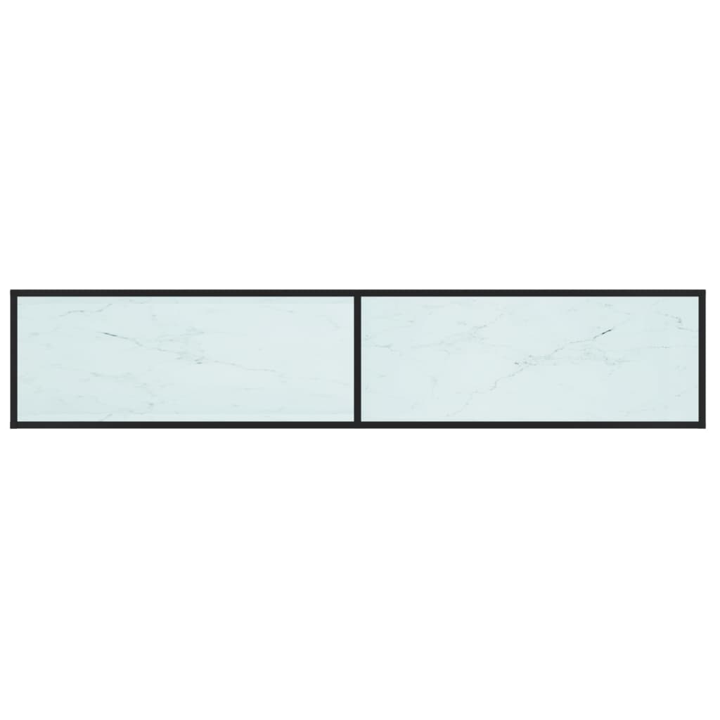 TV-benk hvit marmor 200x40x40,5 cm herdet glass