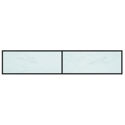 TV-benk hvit marmor 200x40x40,5 cm herdet glass