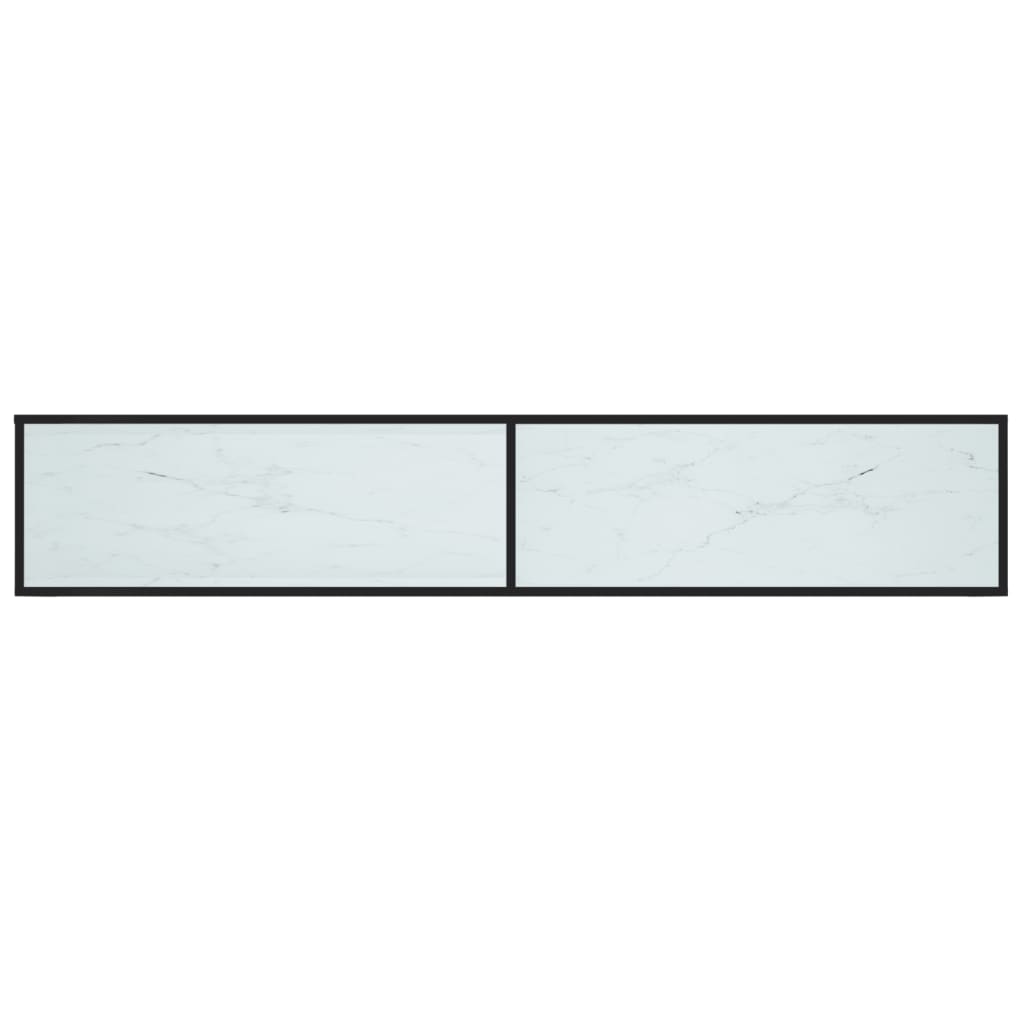 TV-benk hvit marmor 220x40x40,5 cm herdet glass