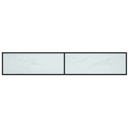 TV-benk hvit marmor 220x40x40,5 cm herdet glass