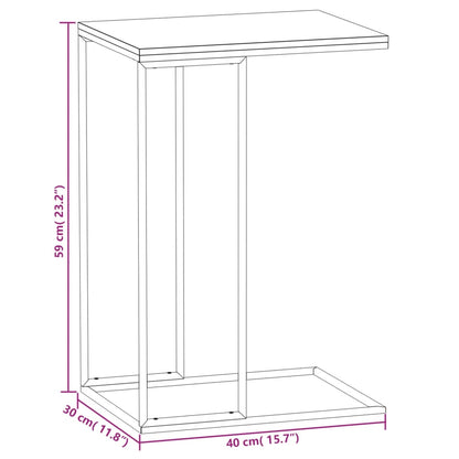 Sidebord svart 40x30x59 cm konstruert tre