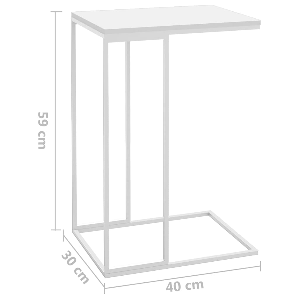 Sidebord hvit 40x30x59 cm konstruert tre