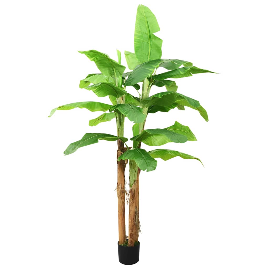 Kunstige planter blomster banantre med potte 140 cm grønn