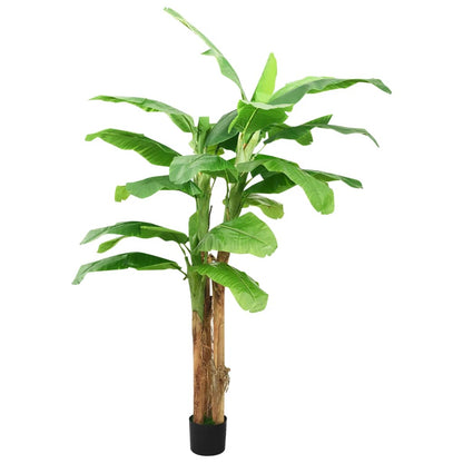 Kunstige planter blomster banantre med potte 140 cm grønn