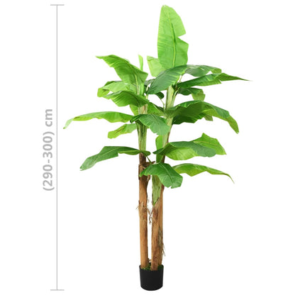 Kunstige planter blomster banantre med potte 140 cm grønn