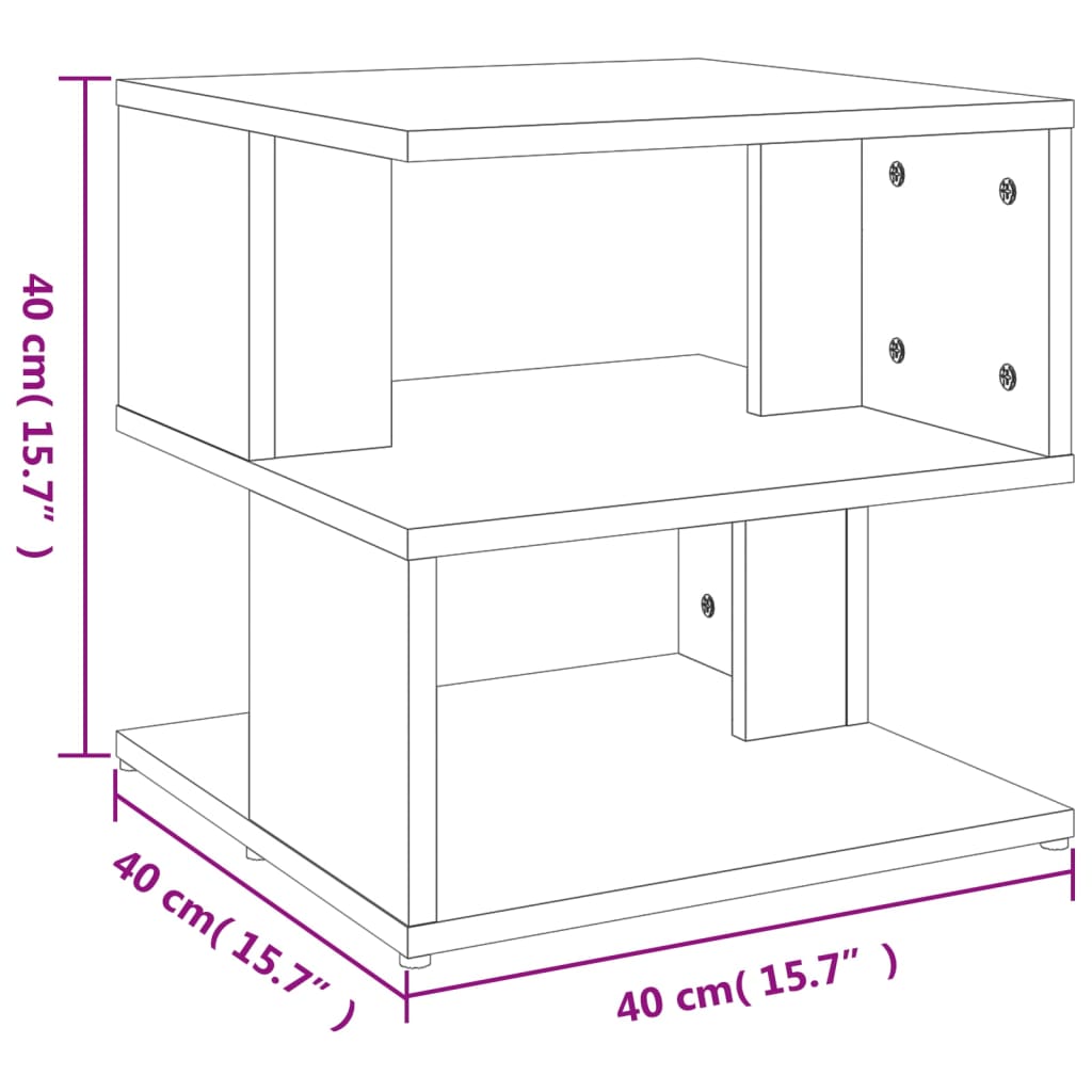 Sidebord betonggrå 40x40x40 cm sponplate