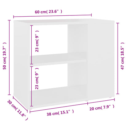 Skap hvit 60x30x50 cm konstruert tre